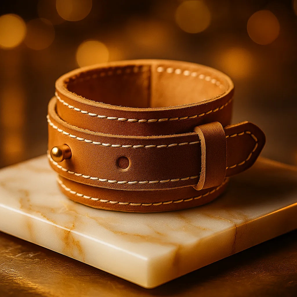 Frontier Wrap – Double Stitch Leather Cuff