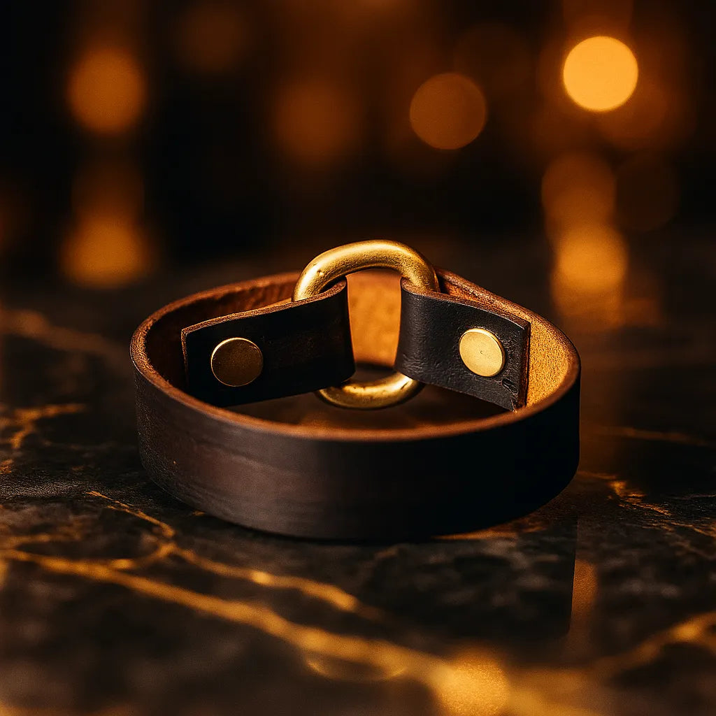 Titan Loop – Brass Ring Leather Band