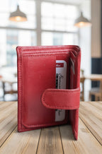 Fold Leather Wallet with Button