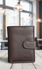 Fold Leather Wallet with Button
